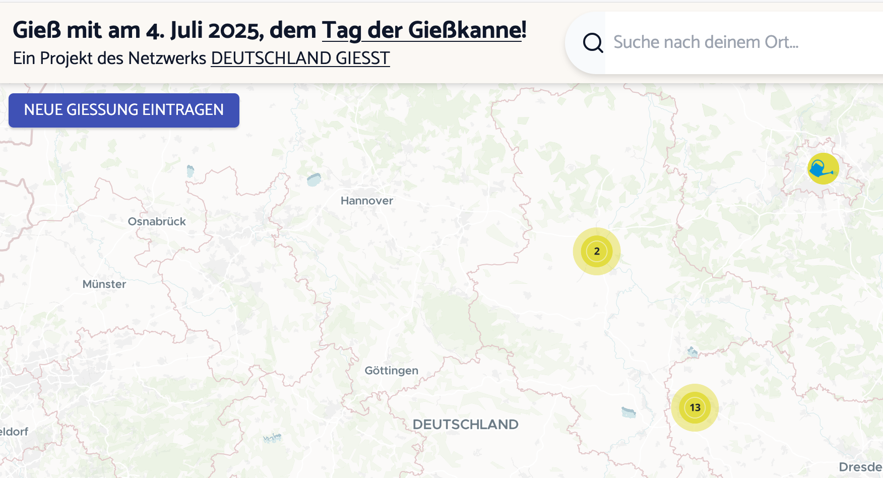 Deutschland giesst Karte