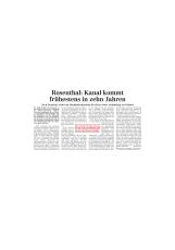 LVZ_Rosenthal, Kanal kommt frühestens in 10 Jahren