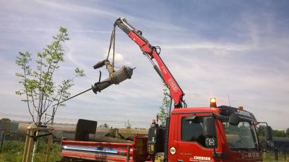 Sommerdusche, Transport zum BBP1